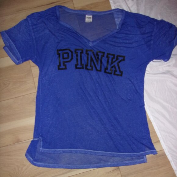 PINK Victoria's Secret Blue Short Sleeve Tee - Picture 1 of 4